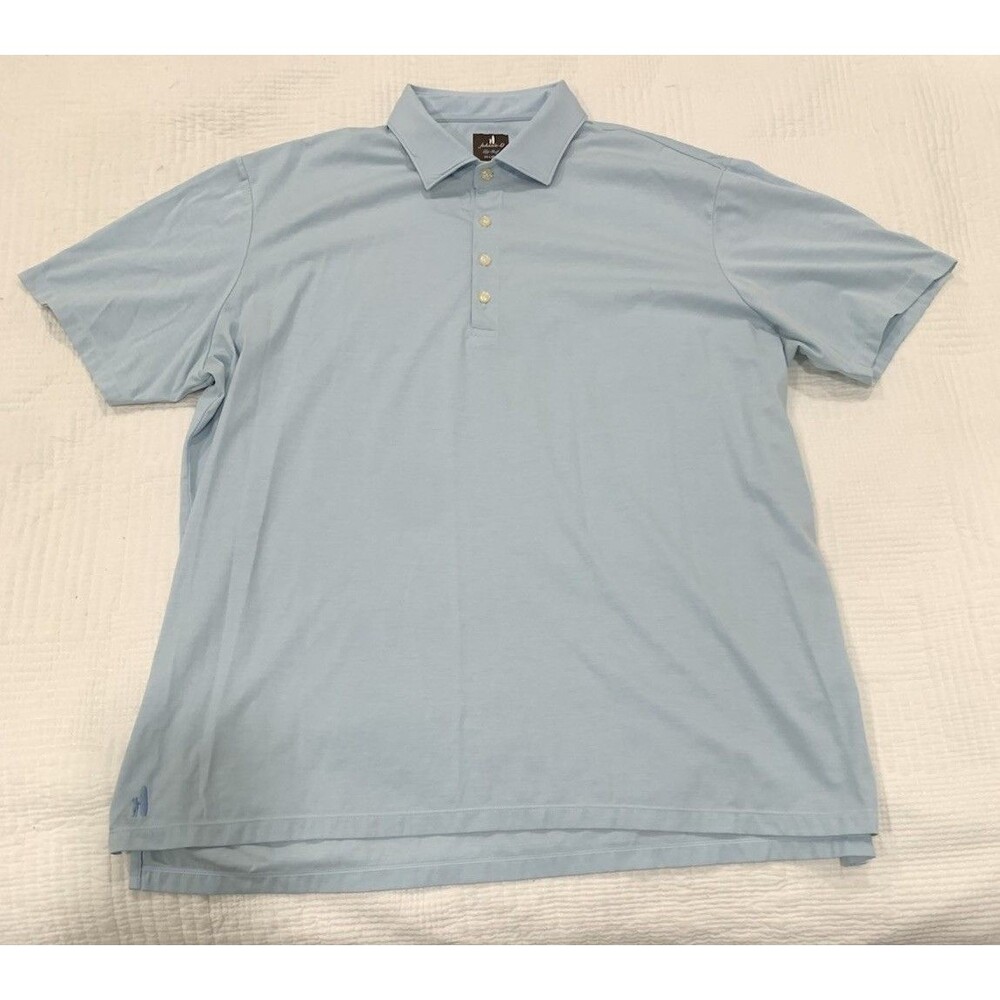 Johnnie-O Polo Shirt Men's XXL Light Blue Golf Performance Top Shelf Lightweight